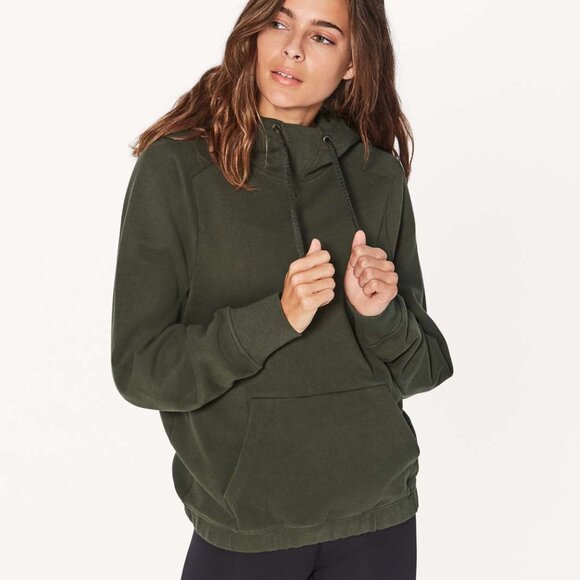 Lululemon Warm for Winter Hoodie Dark Olive Size 8 - Picture 1 of 7